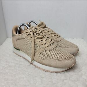 Woden Ydun Icon Womens Sneaker Size 8 Tan Leather Mesh Modern Sneakers